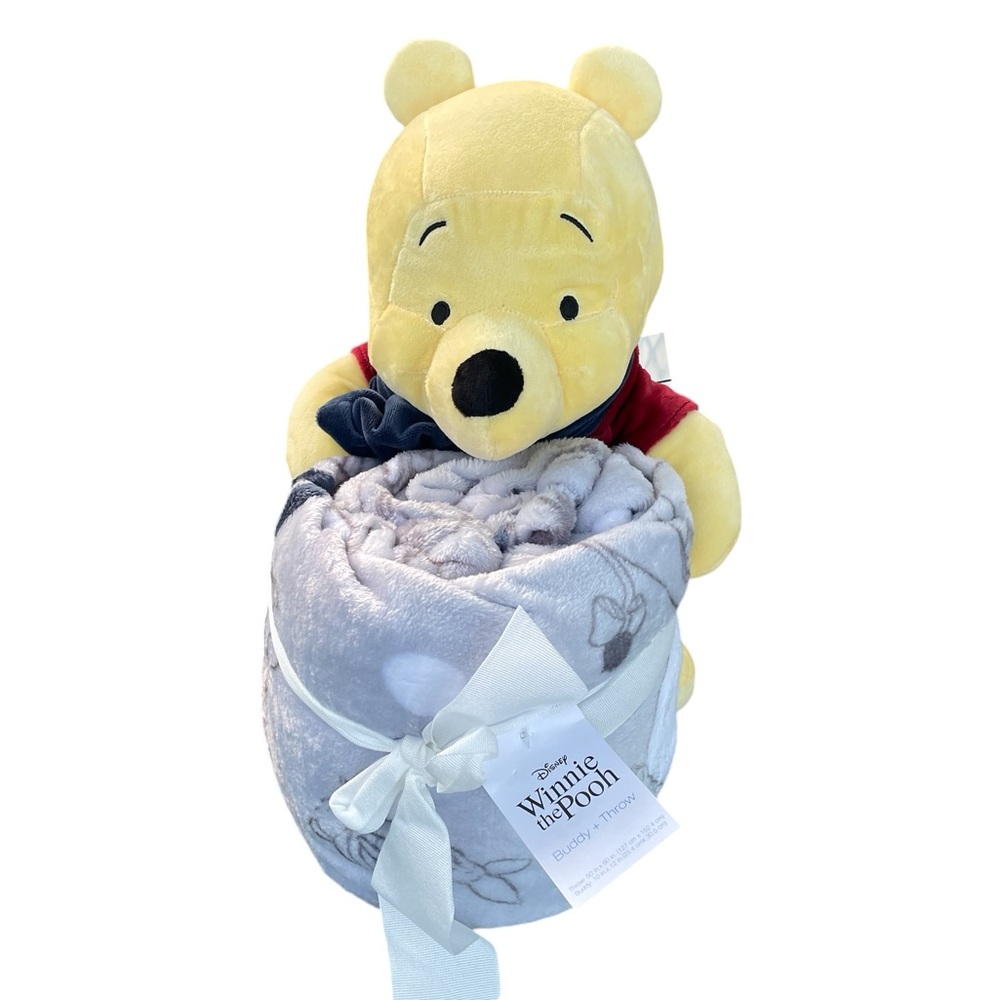 Disney Gray Winnie the Pooh Quilted Throw Blanket